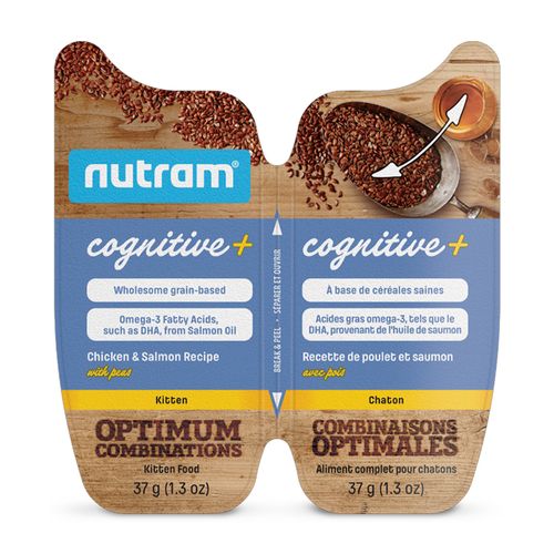 Nutram Cognitive + Gato Kitten Chicken & Salmon Recipe With Peas 74 gr