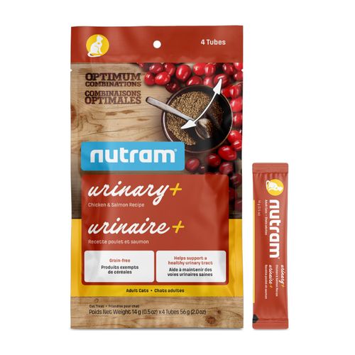 Nutram Urinary + Cat Chicken & Salmon Treats X4 Tubos