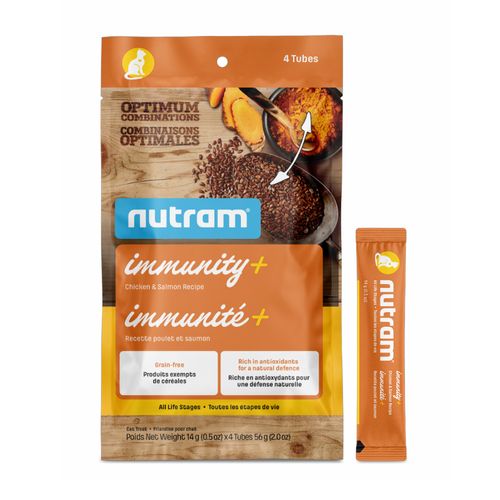 Nutram Inmunity + Cat Chicken & Salmon Treats X4 Tubos