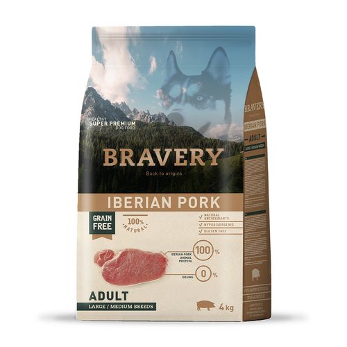 Bravery Adulto Raza Mediana y Grande Cerdo Ibérico 4 kg