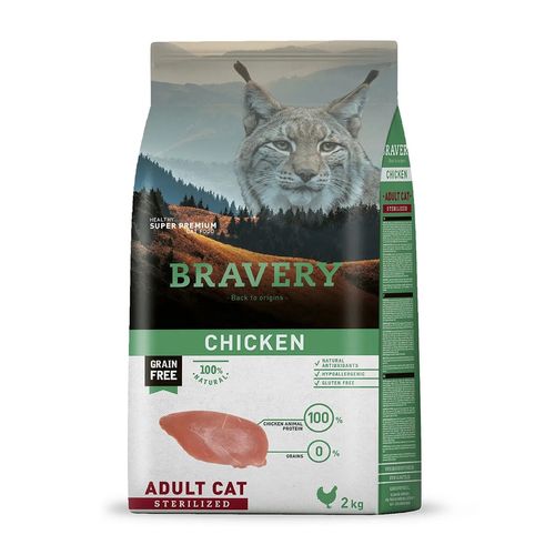 Bravery Gato Adulto Esterilizado Pollo 2 kg