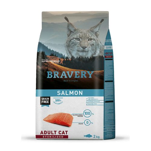 Bravery Gato Adulto Esterilizado Salmón 2 kg