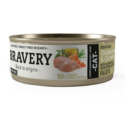 Bravery Gato Adulto Esterilizado Chicken & Carrots (Pollo & Zanahoria) 70 gr