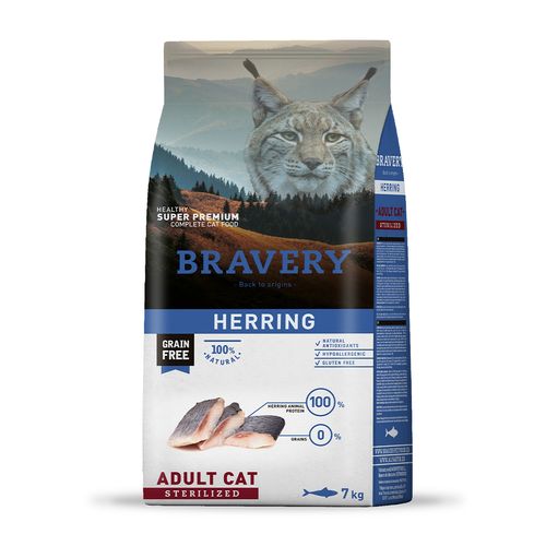 Bravery Gato Adulto Esterilizado Arenque 7 kg