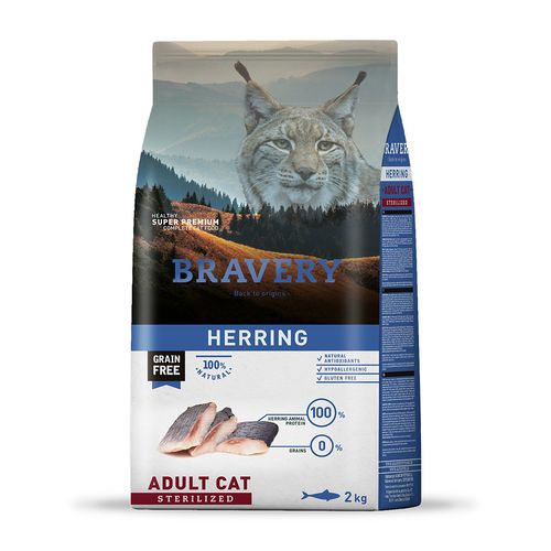 Bravery Gato Adulto Esterilizado Arenque 2 kg