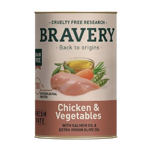 Bravery Chicken And Vegetables Adult Dog Wet Food 290 gr