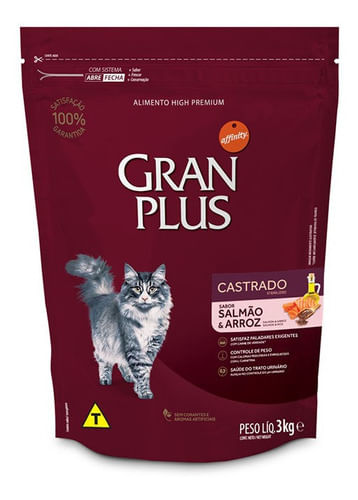 Gran Plus Gato Castrado Salmón y Arroz 3 kg