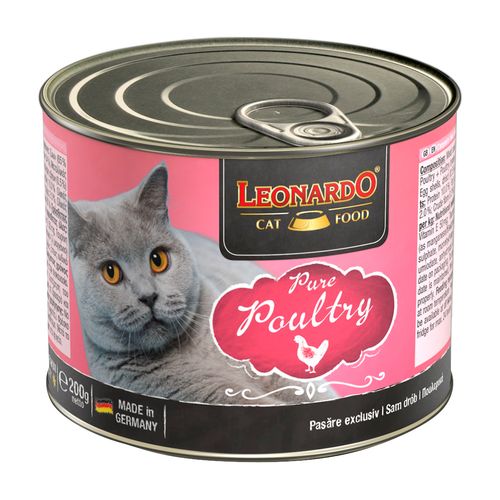 Leonardo Alimento Húmedo Cat Lata Pur Geflugel (Aves De Corral) 200 gr