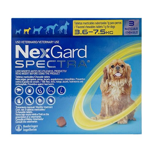 Nexgard Spectra 3.6 - 7.5 kg X3 Tabletas