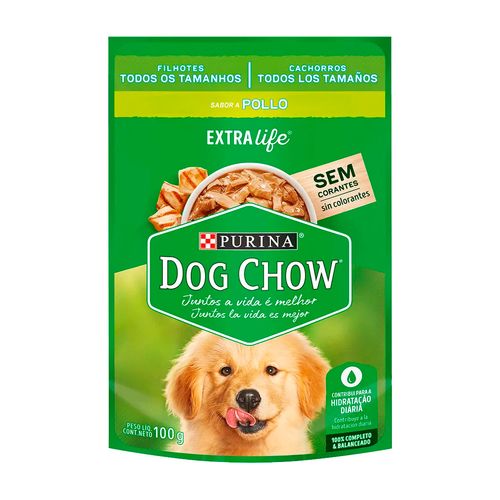 Dog Chow Alimento Húmedo Cachorro Trozos Jugosos De Pollo 100 gr