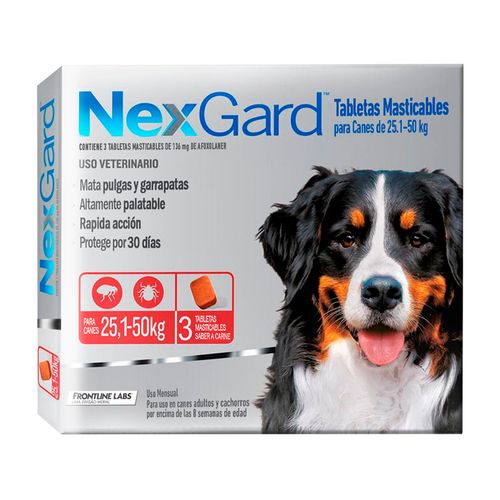 Nexgard 25.1 - 50 kg X3 Tabletas