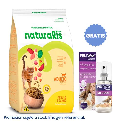 Comida para Gato Naturalis Adulto Castrado Pollo y Pavo 7,5 kgs