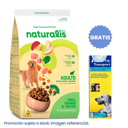 Comida Para Perro Naturalis Adulto Raza Mediana Grande Pollo, Pavo y Frutas 12 kg