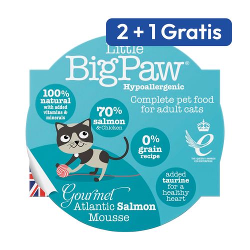 Little Big Paw Mousse Hipoalergénico De Salmón Atlántico Para Gatos 85 gr