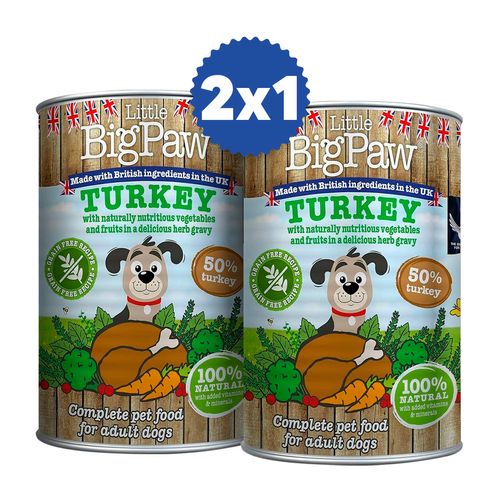 Little Big Paw Alimento Húmedo Para Perros (Pavo, Brócoli, Zanahoria y Arándanos) 390 gr