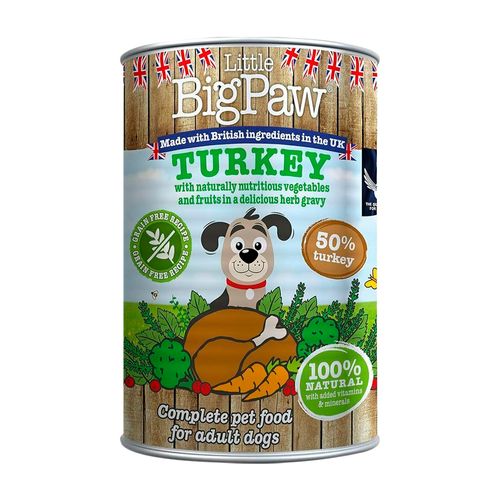 Little Big Paw Alimento Húmedo Para Perros (Pavo, Brócoli, Zanahoria y Arándanos) 390 gr
