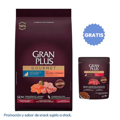 Gran Plus Gourmet Gato Castrado Salmón y Pollo 3 kg