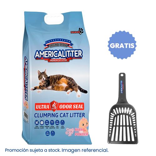 Arena America Litter Ultra Odor Seal Baby Powder - Fragancia Talco De Bebé 15 kg