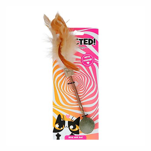 Addicted Cat Juguete Para Gato - Vara Con Esfera y Plumas