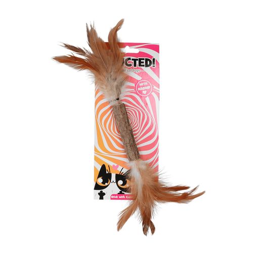 Addicted Cat Juguete Para Gato - Vara Con Oruga y Plumas