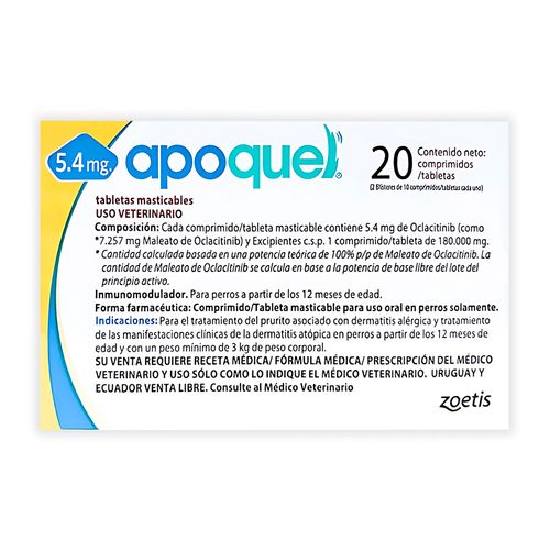 Apoquel Masticable 5.4 mg X20 Tabletas