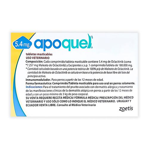 Apoquel Masticable 5.4 mg X1 Tableta