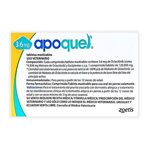 Apoquel Masticable 3.6 mg X1 Tableta