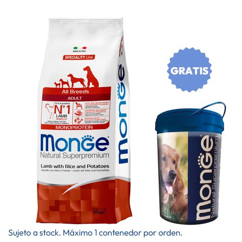 Monge Adult Cordero, Arroz y Papa 12 kg