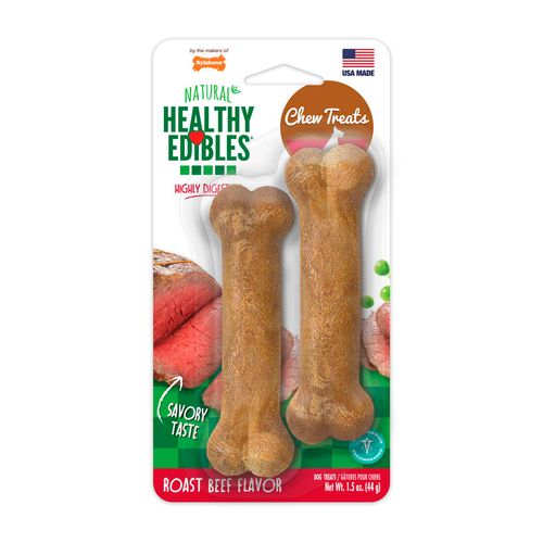 Nylabone Snack Para Perro Healthy Edibles Longer Lasting Roast Beef 44 gr