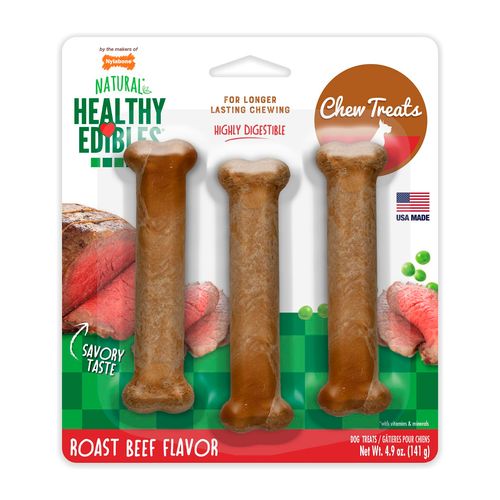 Nylabone Snack Para Perro Healthy Edibles Longer Lasting Roast Beef 141 gr