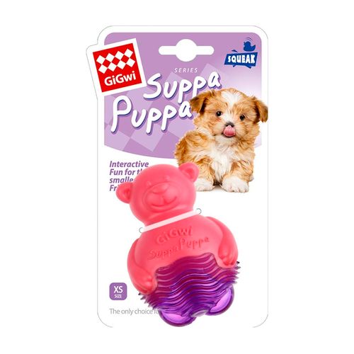 GiGwi Juguete Para Perro Suppa Puppa Oso Rosado/Púrpura - Extra Small