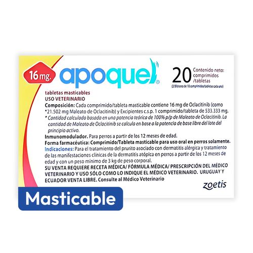 Apoquel Masticable 16.0 mg X20 Tabletas