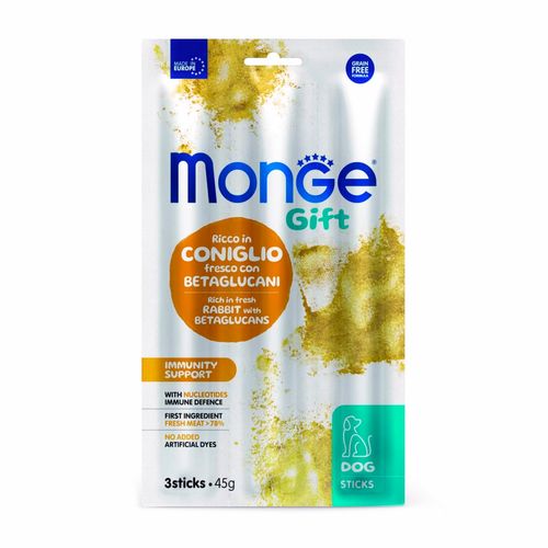 Monge Gift Canine Sticks Immunity Support (Conejo Con Betaglucanos) 45 gr