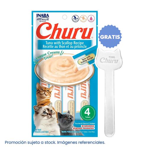 Churu Sabor Atún Con Ostras X4 Tubos 56 gr