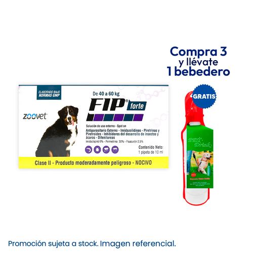 Fip Forte Pulguicida y Garrapaticida Para Perros De 40 - 60 kg (x1 Pipeta De 10 ml)