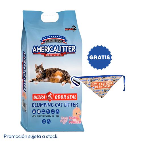 Arena America Litter Ultra Odor Seal Baby Powder - Fragancia Talco De Bebé 7 kg