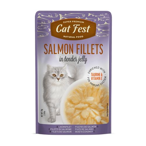 Cat Fest Alimento Húmedo Para Gato Salmon Fillets In Tender Jelly 70 gr