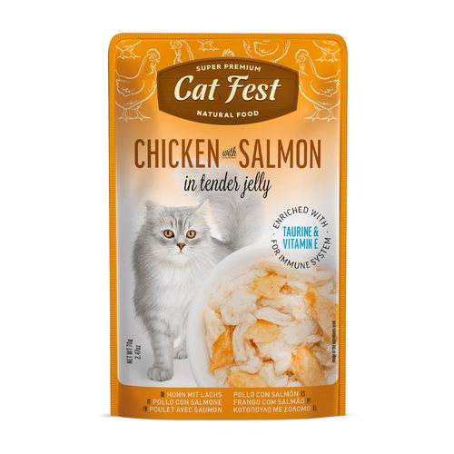 Cat Fest Alimento Húmedo Para Gato Chicken With Salmon In Tender Jelly 70 gr