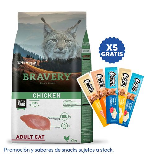 Bravery Gato Adulto Pollo 2 kg