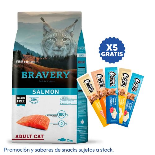 Bravery Gato Adulto Salmón 2 kg