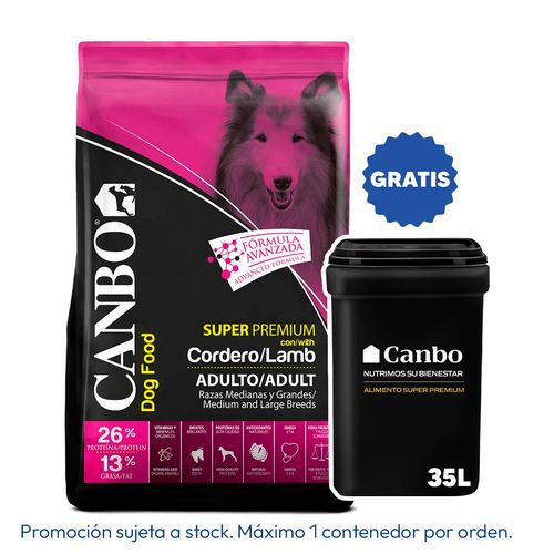 Canbo Adulto Raza Mediana y Grande Cordero 15 kg