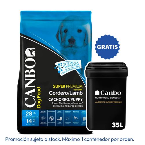 Canbo Cachorro Raza Mediana y Grande Cordero 15 kg