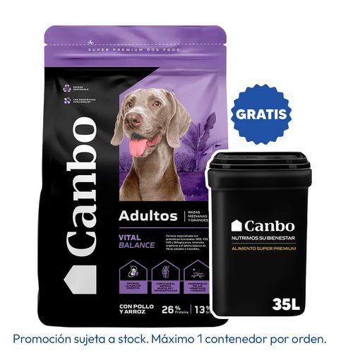 Canbo Vital Balance Perro Adulto Raza Mediana y Grande Pollo y Arroz 15 kg