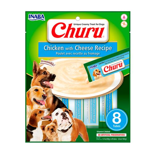 Churu Perro Sabor Pollo Con Queso X8 Tubos 160 gr