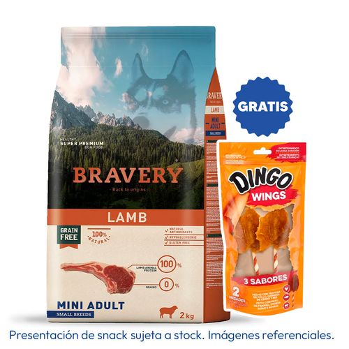 Bravery Adulto Raza Mini y Pequeña Cordero 2 kg