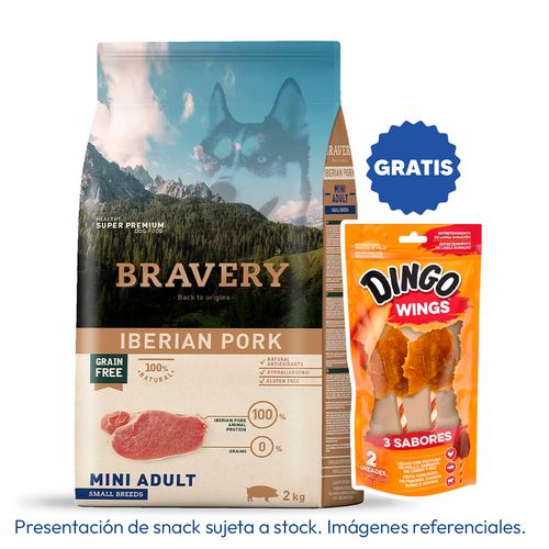 Bravery Adulto Raza Mini y Pequeña Cerdo Ibérico 2 kg