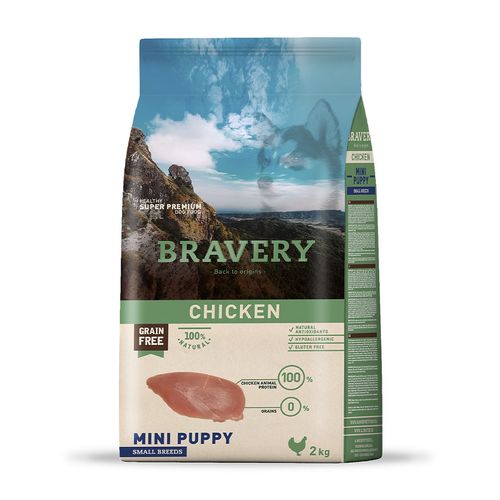 Bravery Cachorro Raza Mini y Pequeña Pollo 2 kg