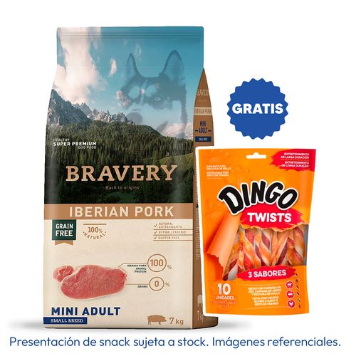 Bravery Adulto Raza Mini y Pequeña Cerdo Ibérico 7 kg