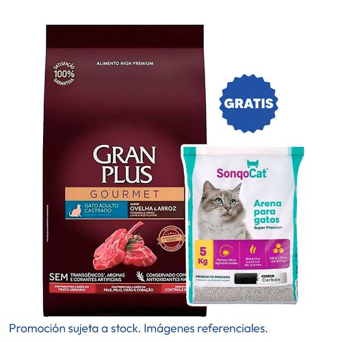 Gran Plus Gourmet Gato Castrado Cordero y Arroz 10 kg