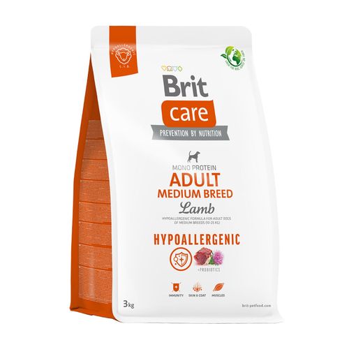 Brit Care Dog Hypoallergenic Adult Medium Breed Lamb 3 kg